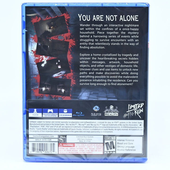 SEALED! Infliction Extended Cut - LR-P296 - Sony Playstation 4 / PS4 Game