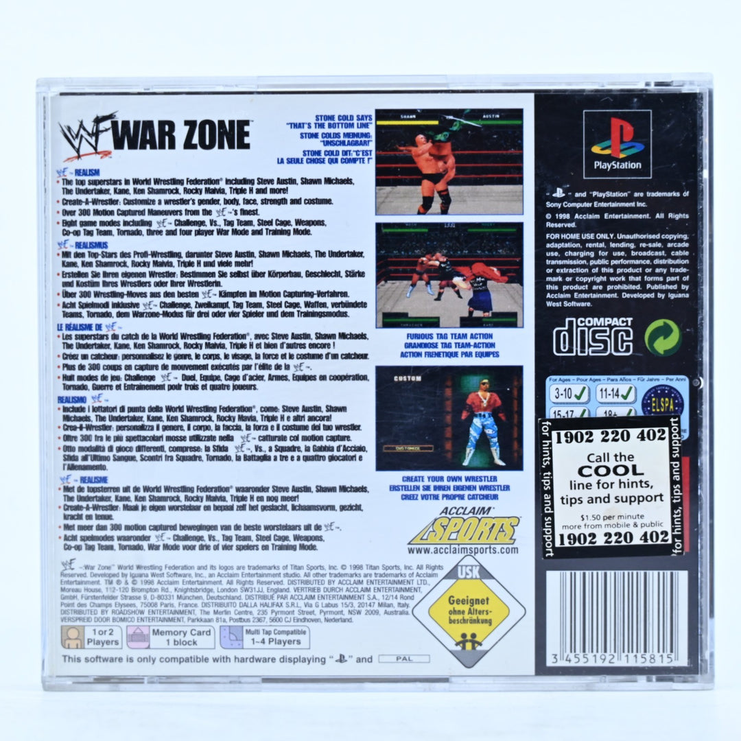 WWF War Zone - Sony Playstation 1 / PS1 Game + Manual - PAL - MINT DISC!