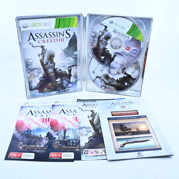 Assassin's Creed III - Steelbook - Xbox 360 Game + Manual - PAL - MINT DISC!