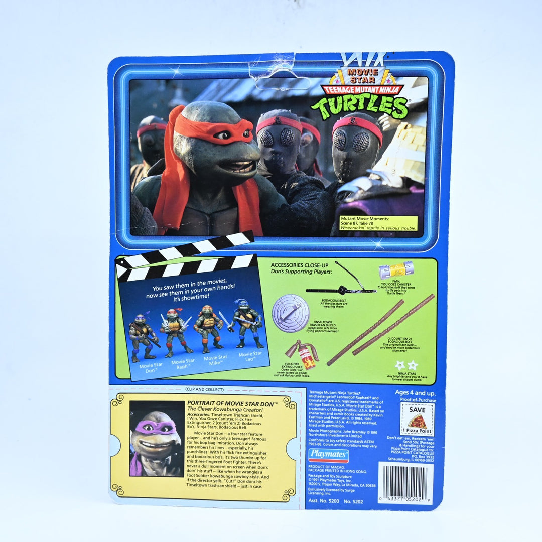 Movie Star Don Teenage Mutant Ninja Turtles / TMNT Playmates 1980's Figure Toy