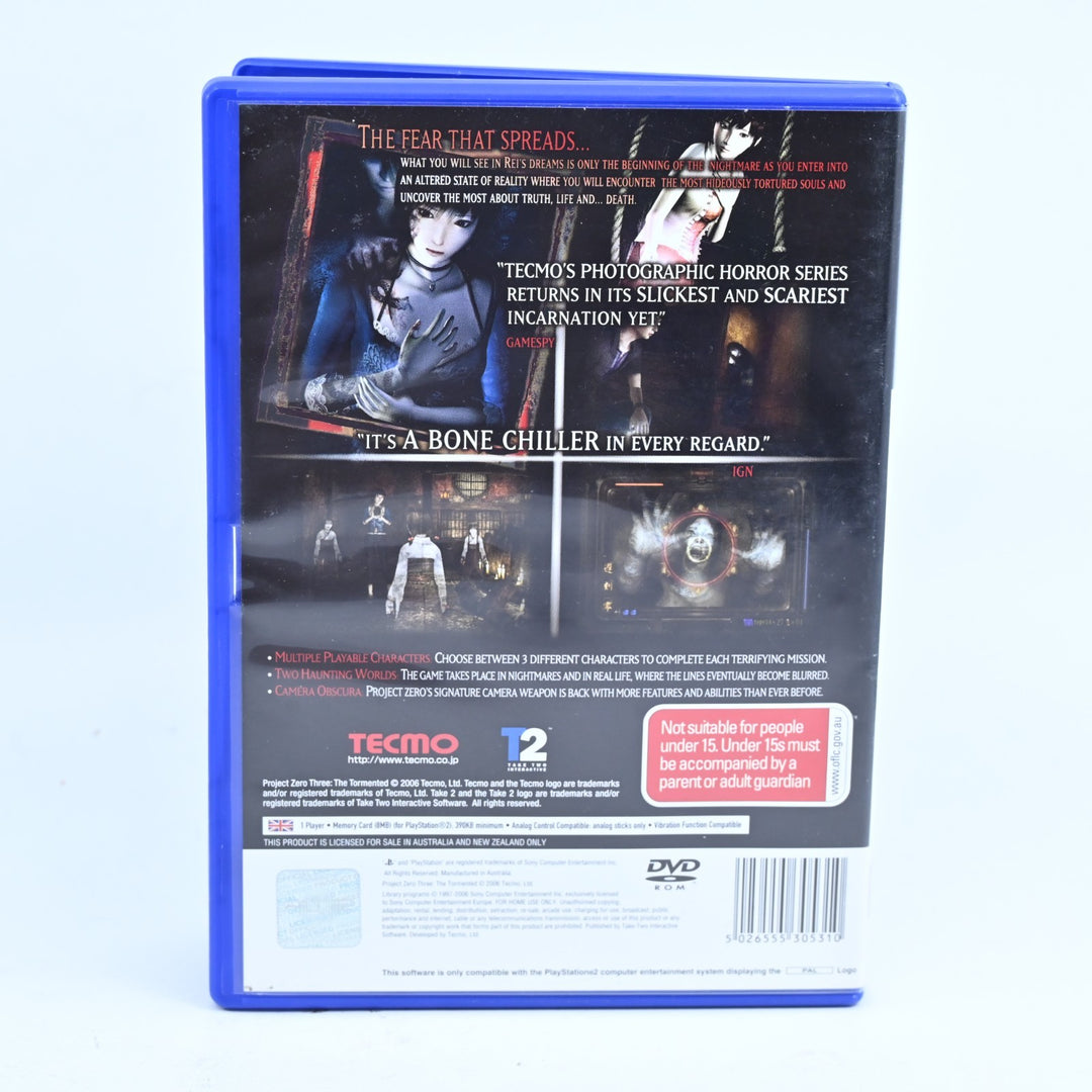 Project Zero 3: The Tormented - Sony Playstation 2 / PS2 Game + Manual - PAL