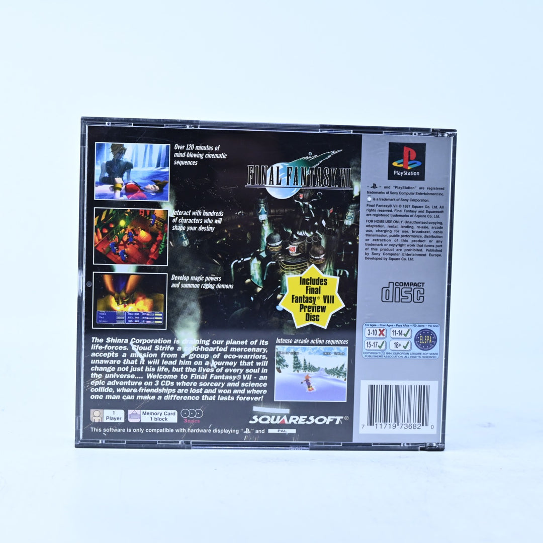 Final Fantasy VII - Sony Playstation 1 / PS1 Game + Manual - PAL - MINT DISC!