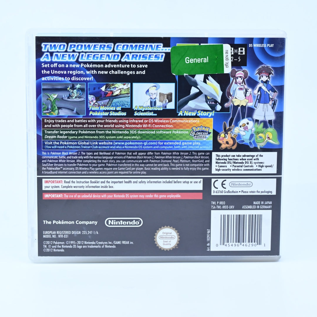Pokemon Black 2 - Nintendo DS Game - EU PAL + Manual - FREE POST!