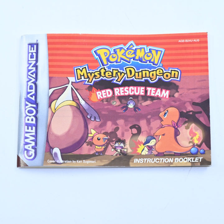 Pokemon Mystery Dungeon Red Rescue Team Manual - AUS Print - GBA Accessory
