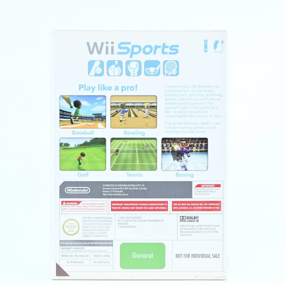 1st Print Wii Sports - Nintendo Wii Game + Manual - PAL