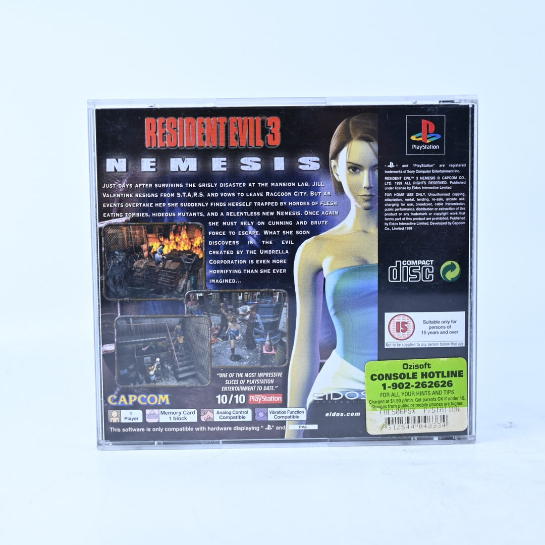 Resident Evil 3 Nemesis - Sony Playstation 1 / PS1 Game + Manual - PAL