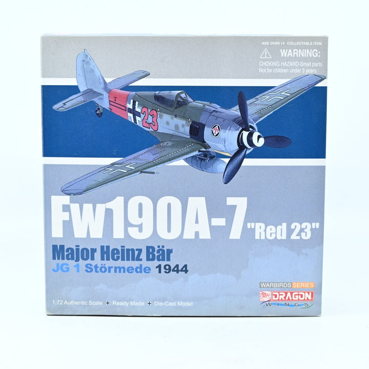 Dragon Wings 1:72 Fw190A-7 "Red 23" Major Heinz Bar JG1, 50156 - Die Cast Plane