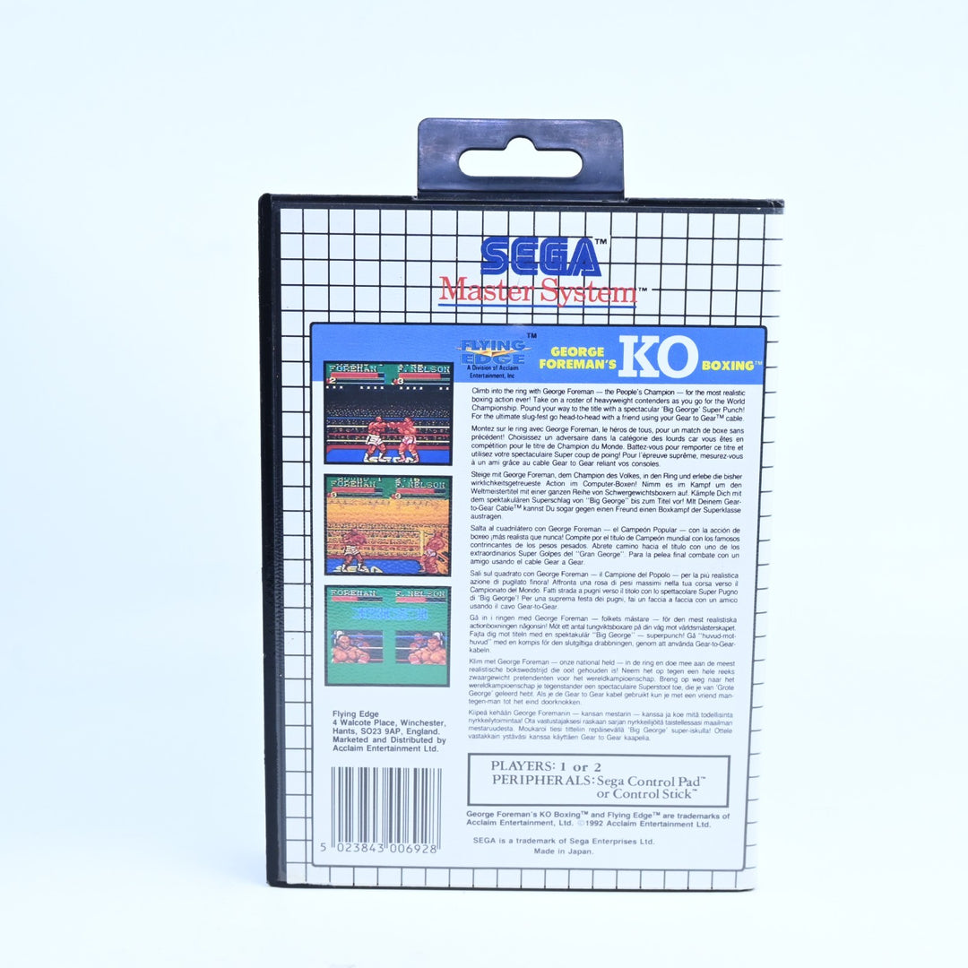 George Foreman's KO Boxing - Sega Master System Game + Manual - PAL
