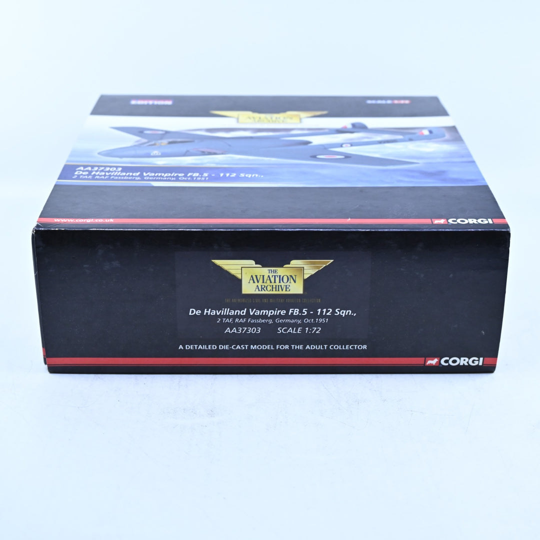 Corgi Aviation 1:72 De Havilland Vampire FB.5 112SQN RAF Fassberg AA37303 Plane