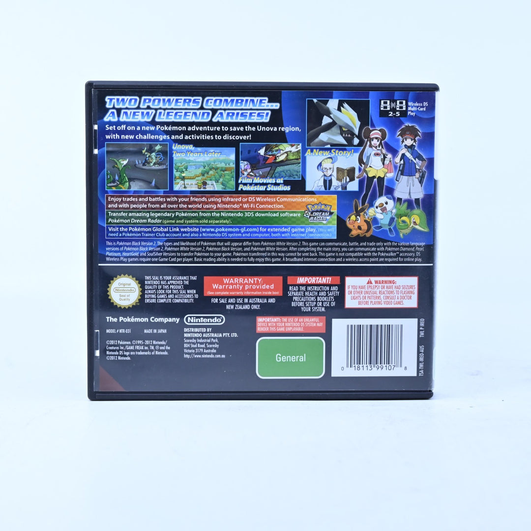 Pokemon Black Version 2 - Nintendo DS Game - PAL + Manual - FREE POST!