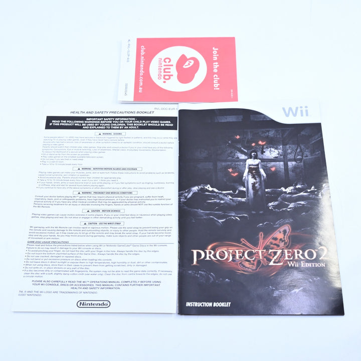 LIKE NEW! Project Zero 2 - Wii Edition - Nintendo Wii Game - PAL - MINT DISC!