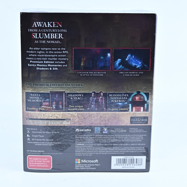 SEALED! Vampire: The Masquerade Bloodlines 2 - Premium Edition - Series X Game