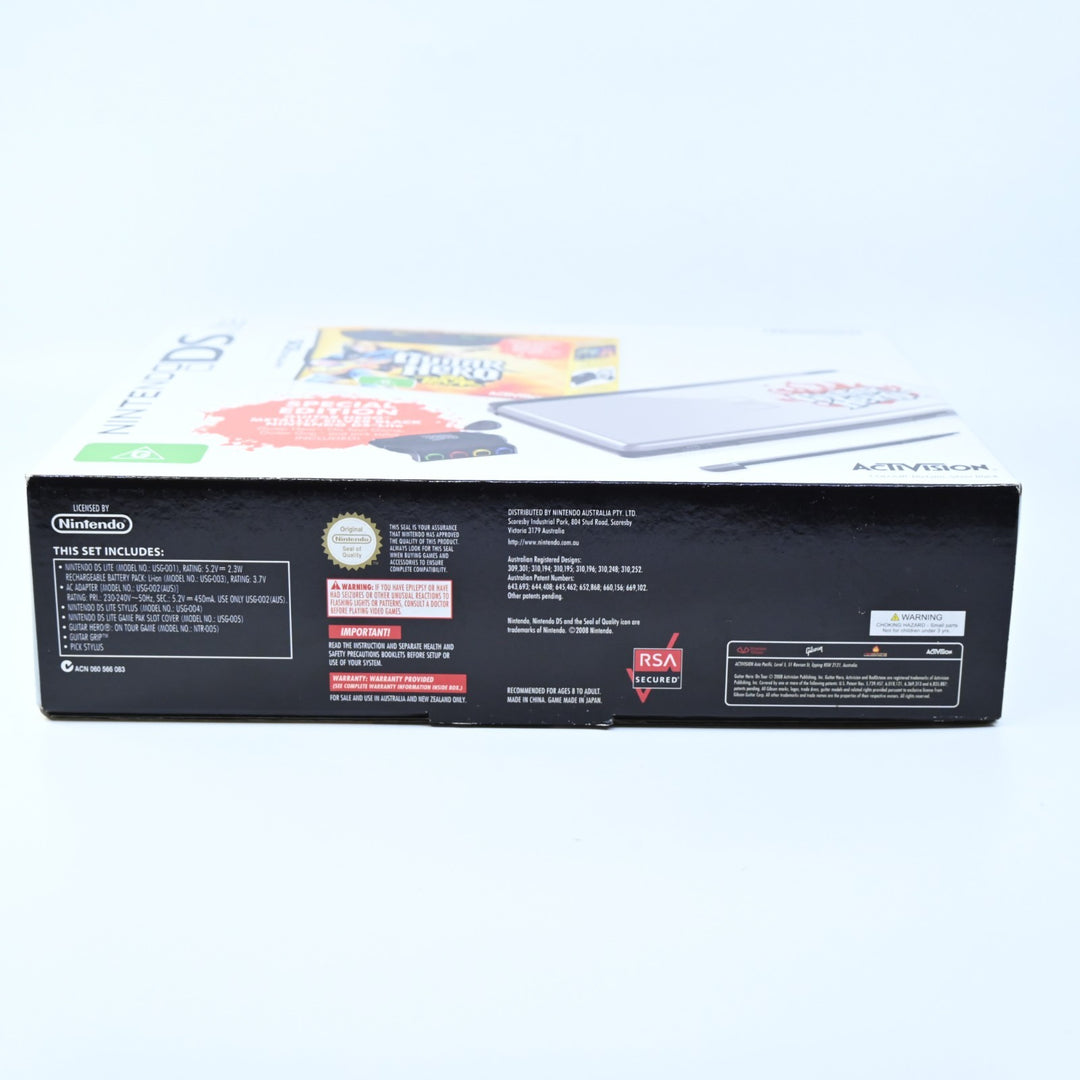 UNUSED! Special Edition Guitar Hero - Nintendo DS Lite Boxed Console - AUS PAL