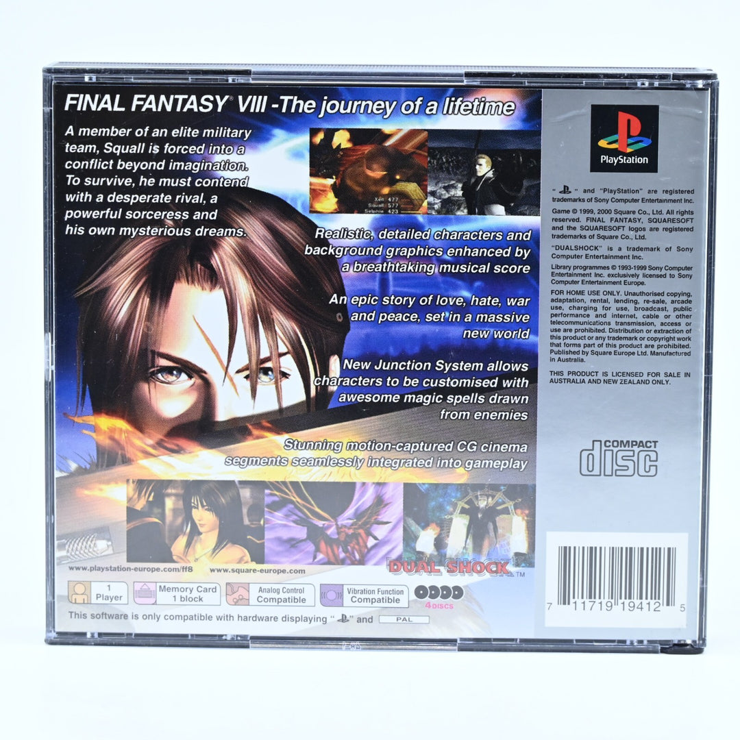 Final Fantasy VIII 8 - Sony Playstation 1 / PS1 Game + Manual - PAL - MINT DISCS