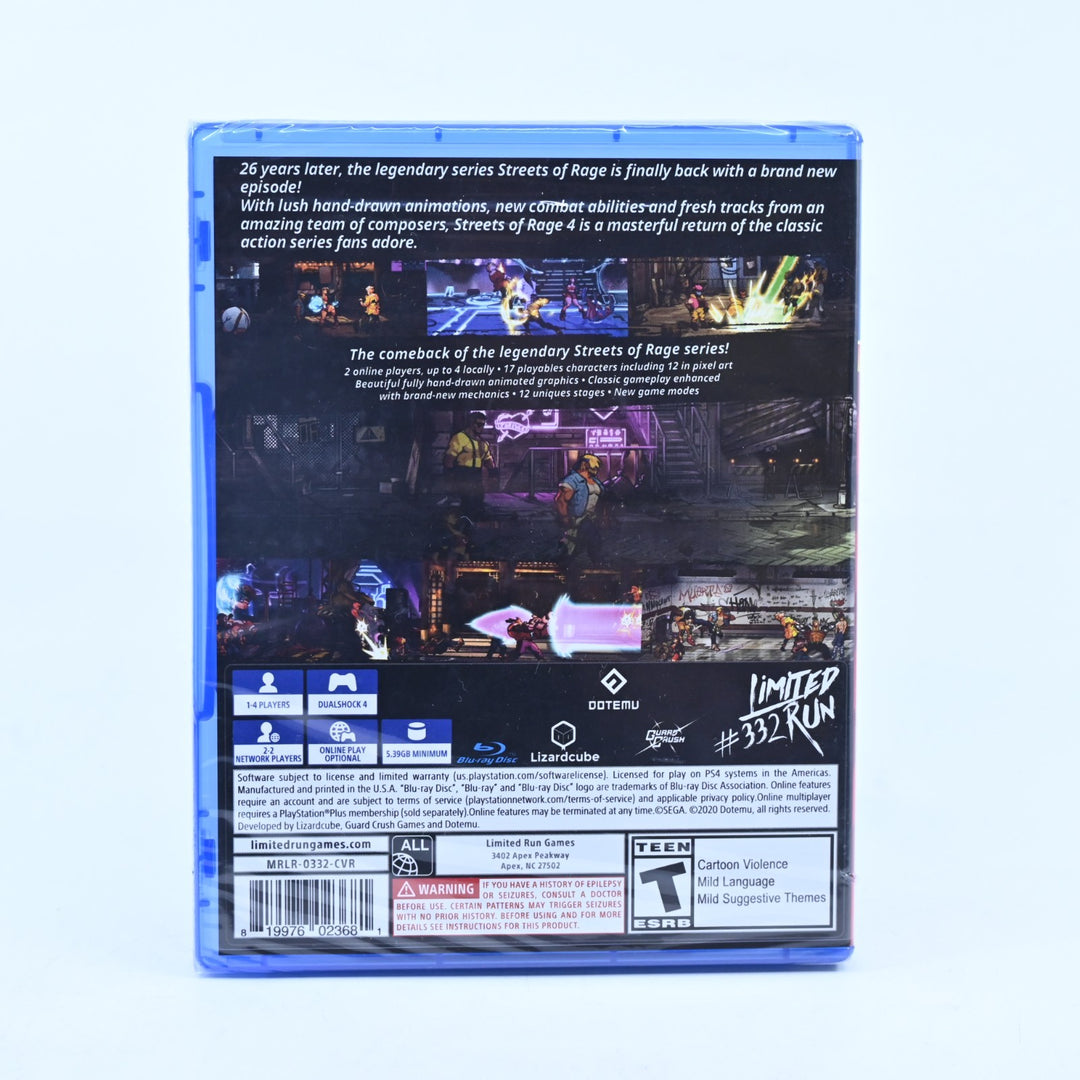Streets of Rage 4 - SEALED! - LR-P215 - Sony Playstation 4 / PS4 Game
