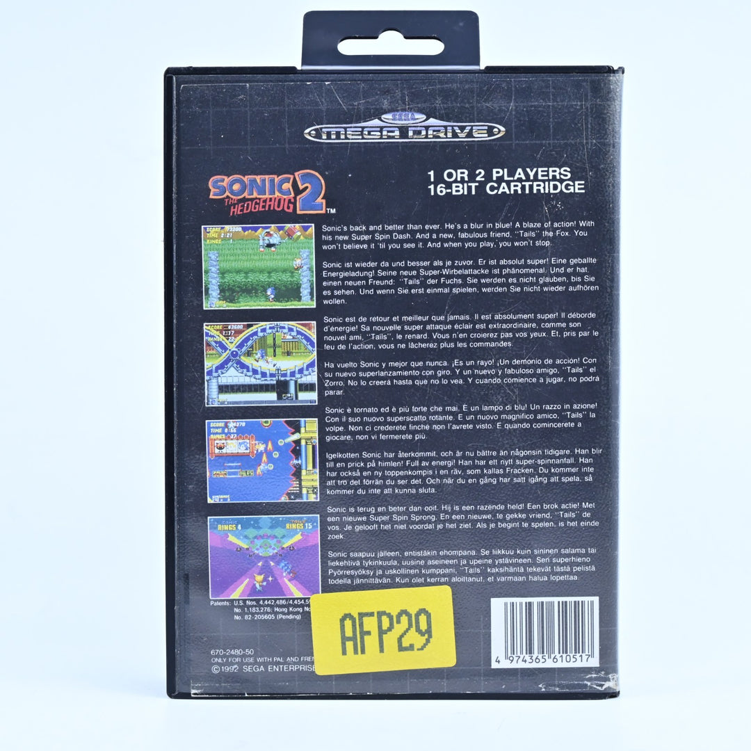 Sonic The Hedgehog 2 - Sega Mega Drive Game + Manual - PAL - FREE POST!