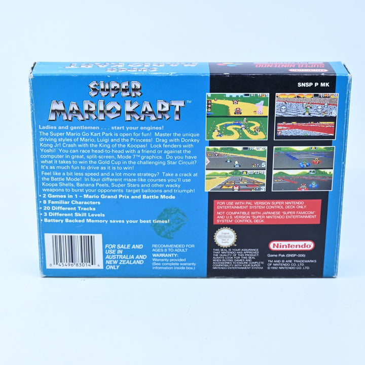 Super Mario Kart - Super Nintendo / SNES Boxed Game - PAL - FREE POST!