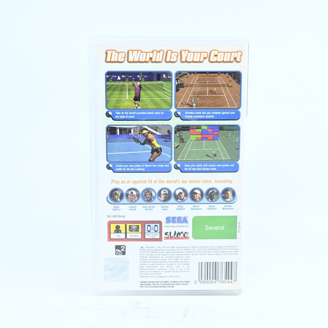 Virtua Tennis: World Tour - Sony PSP Game + Manual - FREE POST!