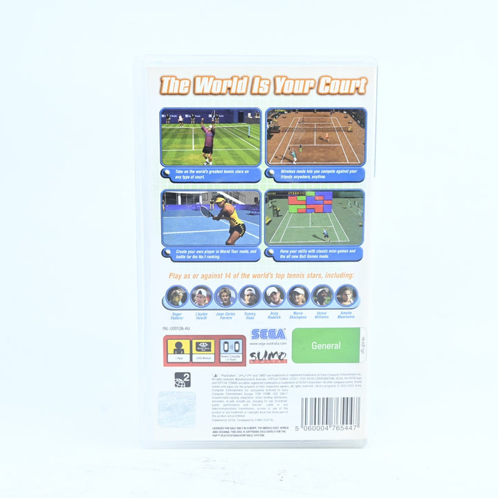 Virtua Tennis: World Tour - Sony PSP Game + Manual - FREE POST!
