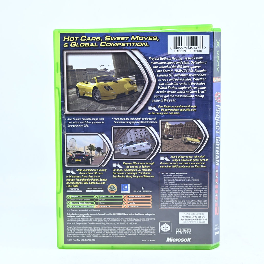 Project Gotham Racing 2 - Original Xbox Game + Manual - PAL - FREE POST!