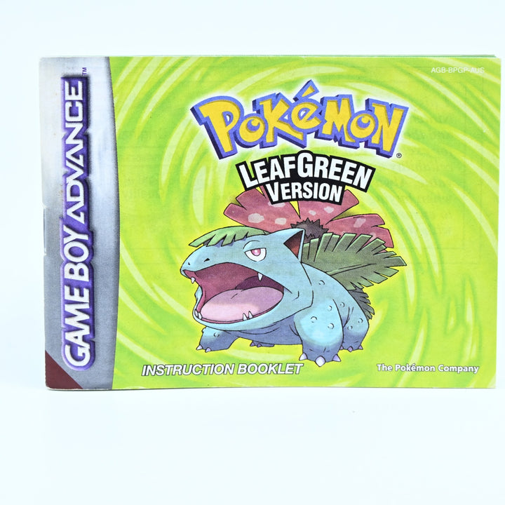 Pokemon LeafGreen Version Manual - AUS Print - GBA Accessory- Leaf Green