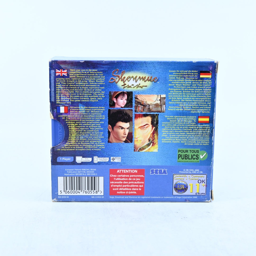 Shenmue - Sega Dreamcast Game + Manual - PAL - MINT DISC!
