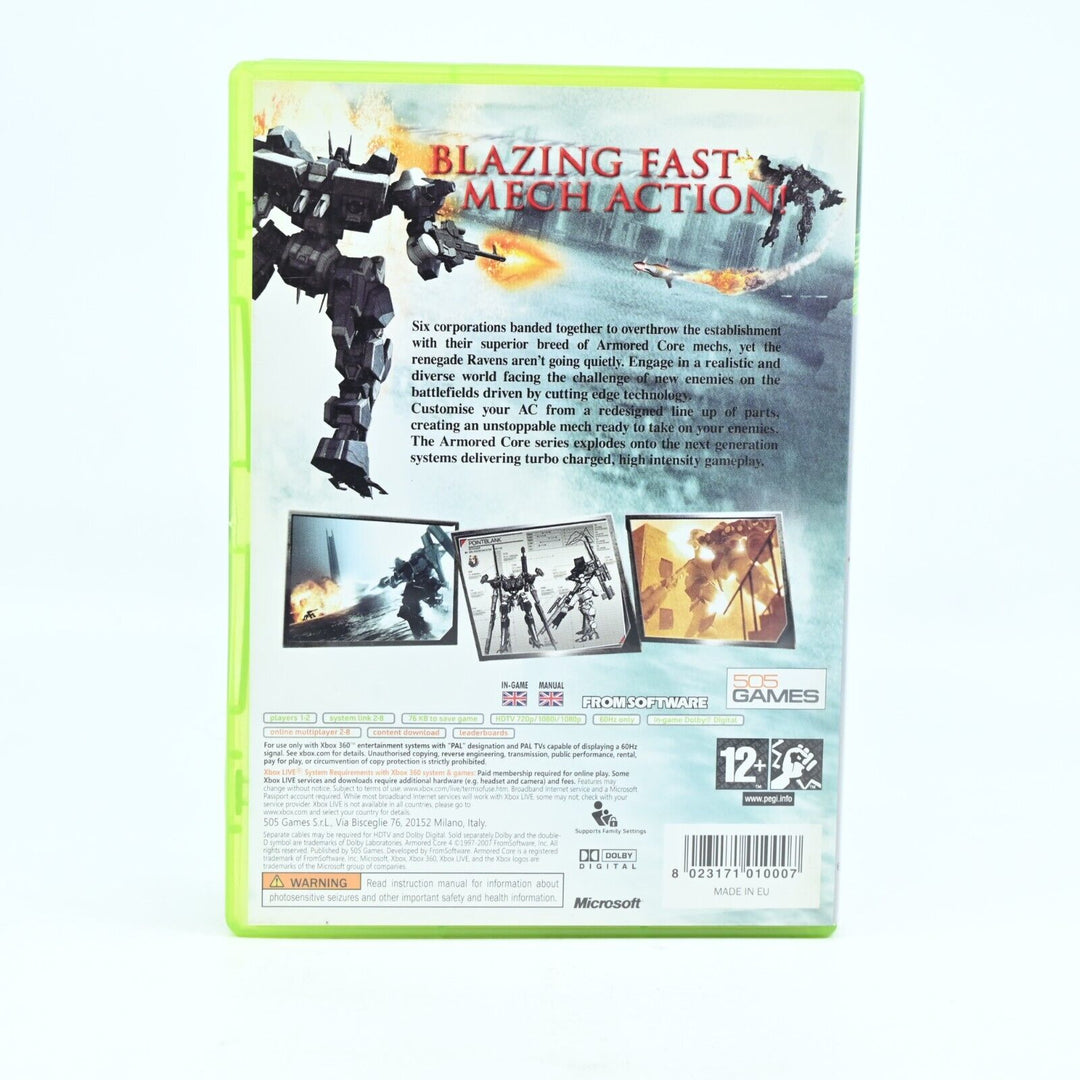 Armored Core 4 - Xbox 360 Game + Manual - PAL - MINT DISC!