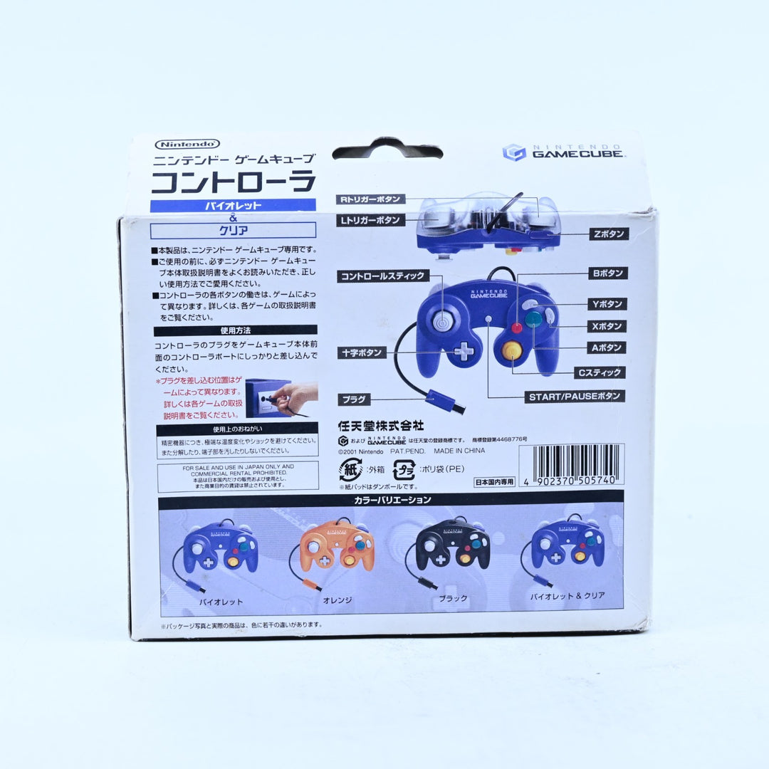 Official Indigo Purple / Clear Boxed Gamecube Controller - Gamecube Accessory