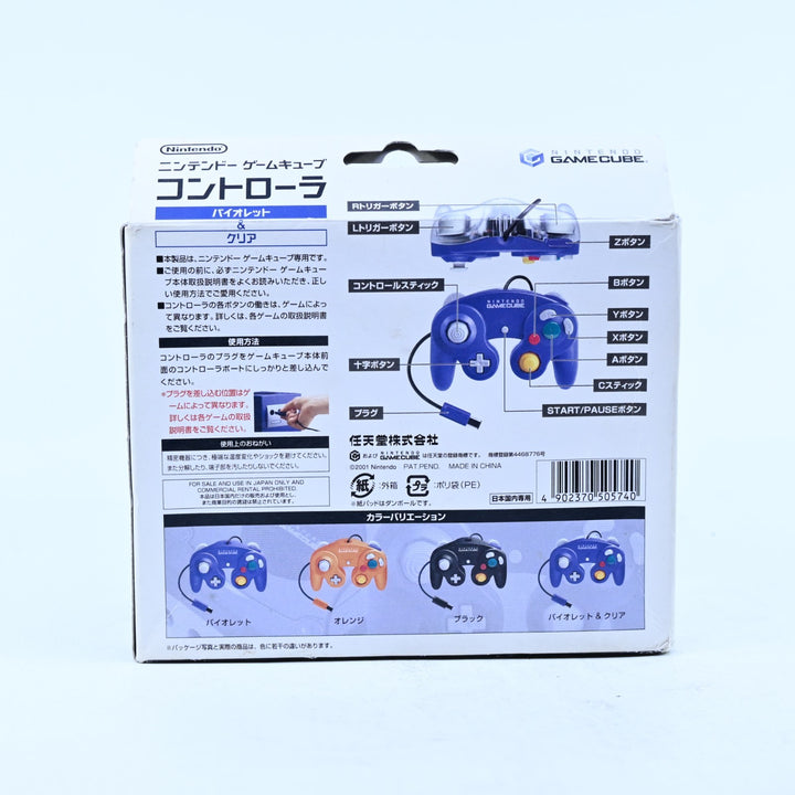 Official Indigo Purple / Clear Boxed Gamecube Controller - Gamecube Accessory