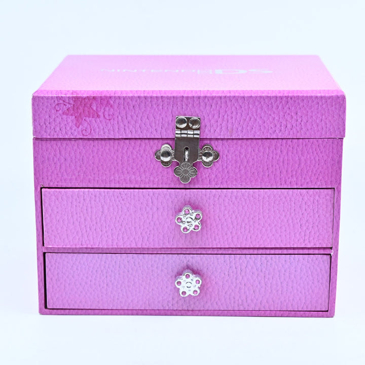 Pink DS Jewelry Box - 2 Drawers + Latched Top - Nintendo DS Accessory