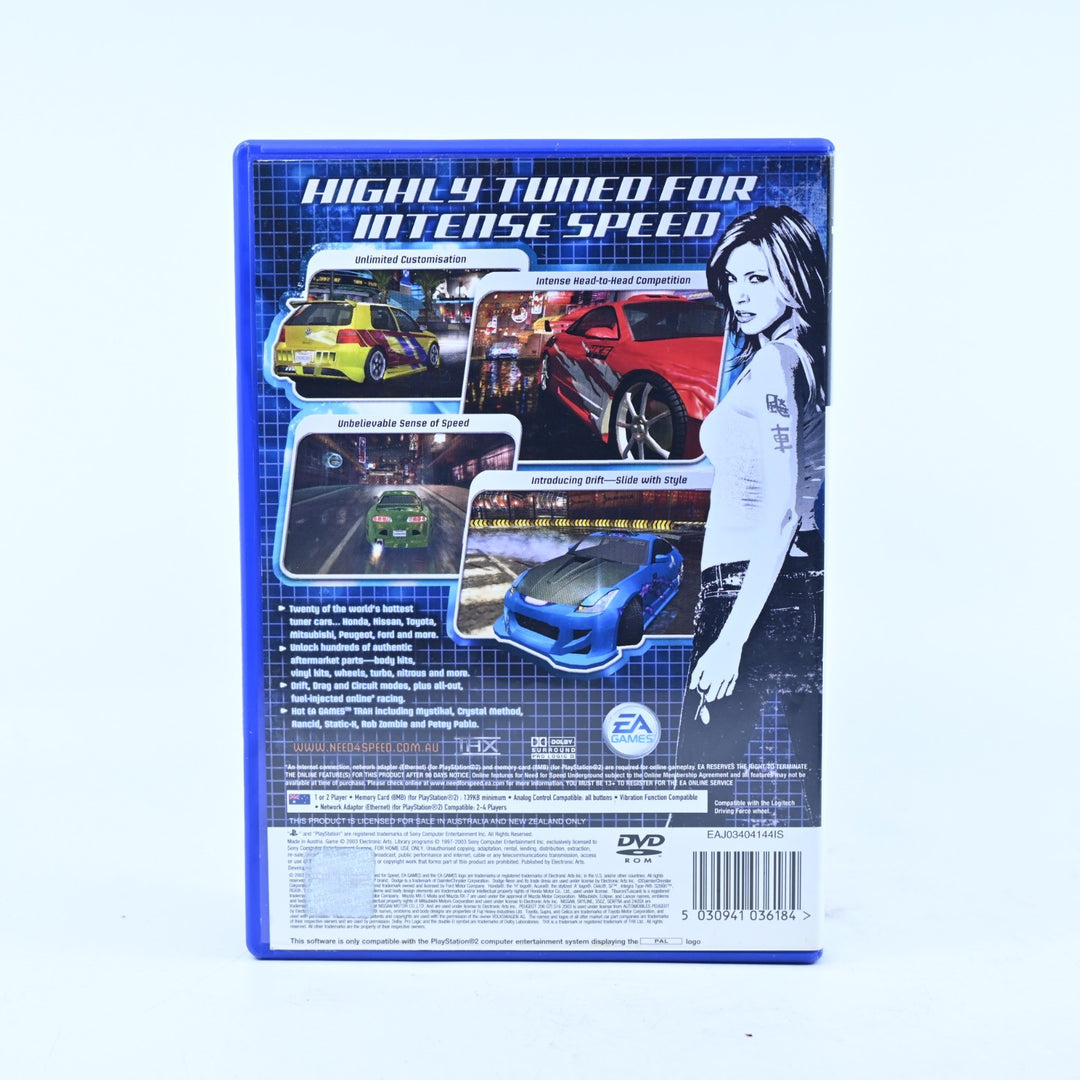 Need for Speed Underground - Sony Playstation 2 / PS2 Game + Manual - PAL