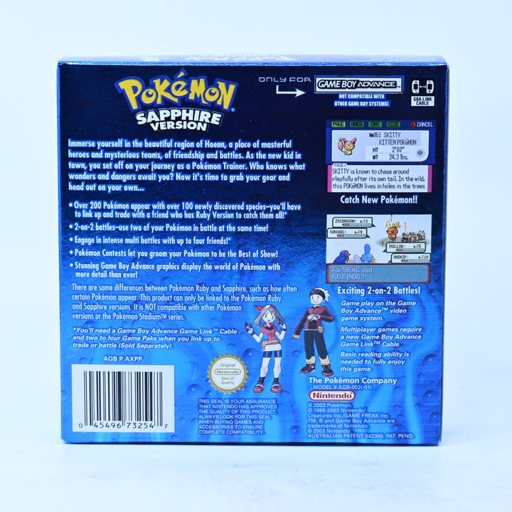 Pokemon Sapphire Version - Nintendo Gameboy Advance / GBA Boxed Game - AUS PAL