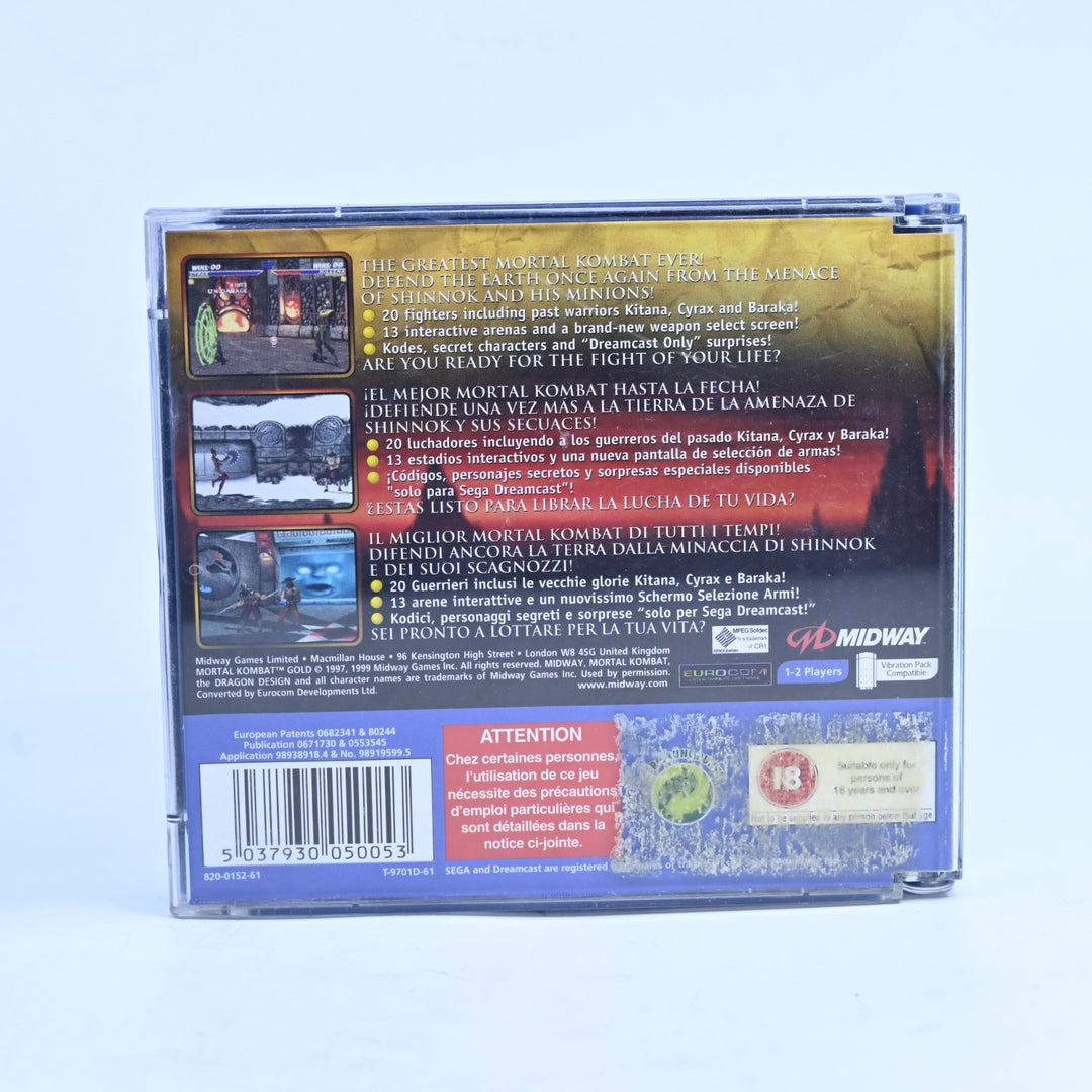 Mortal Kombat Gold - Sega Dreamcast Game - No Manual - PAL - MINT DISC!