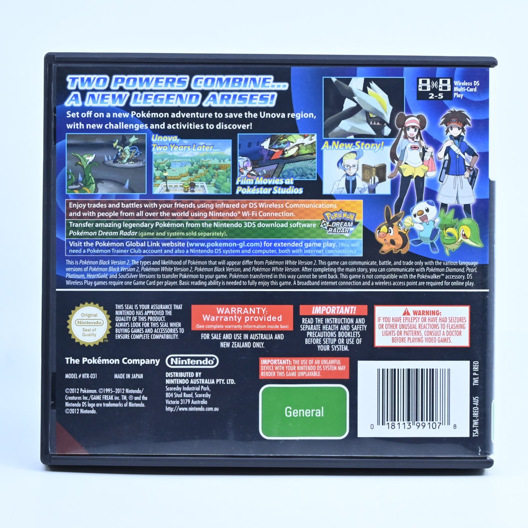 Pokemon Black 2 - Nintendo DS Game - PAL + Manual - FREE POST!