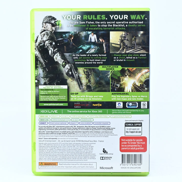 Tom Clancy's Splinter Cell Blacklist Upper Echelon Edition - Xbox 360 Game - PAL
