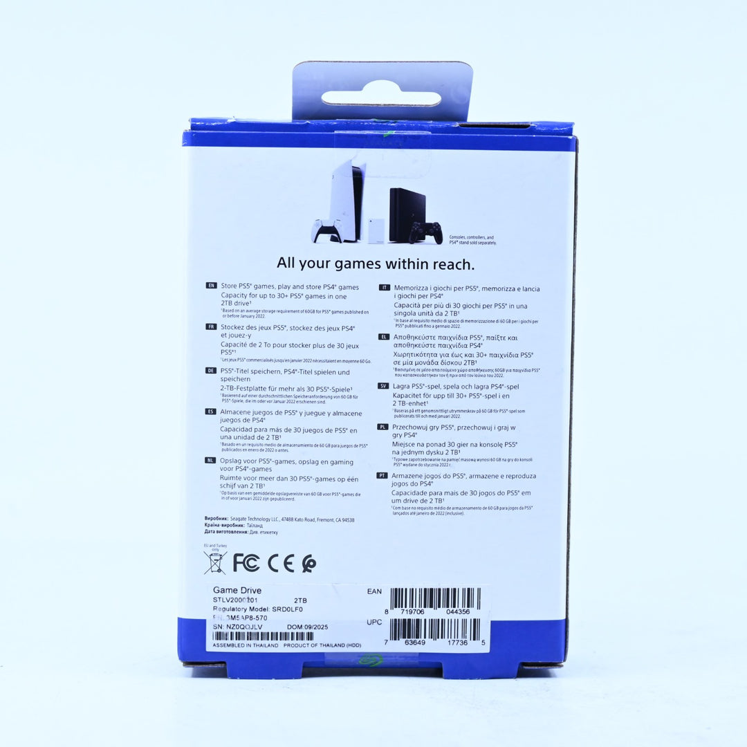 Game Drive - Seagate Gaming External 2TB HDD - PS4 Accessory / PS5 Accessory