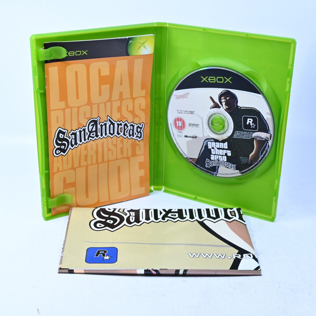 Grand Theft Auto: San Andreas - Original Xbox Game + Manual + Map - PAL