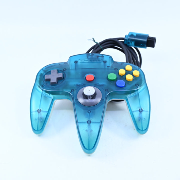 Original Transparent Blue Two Tone N64 Controller - N64 / Nintendo 64 Accessory