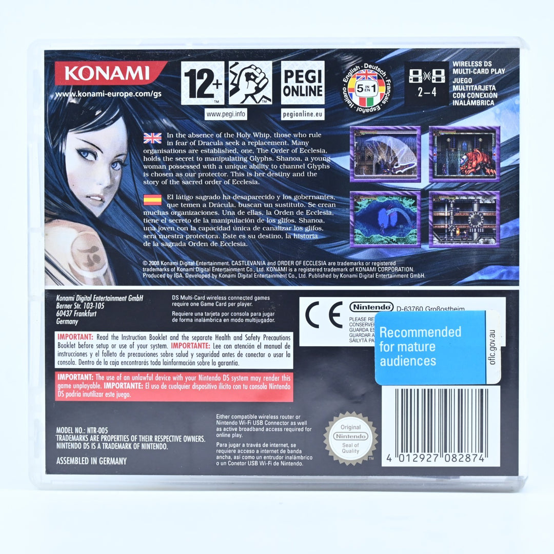 Castlevania: Order of Ecclesia - Nintendo DS Game - PAL + Manual - FREE POST!