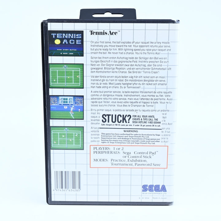 Tennis Ace - Sega Master System Game + Manual - PAL - FREE POST!