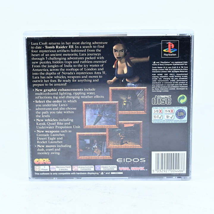 Tomb Raider III 3: Adventures of Lara Croft - PlayStation 1 / PS1 Game + Manual