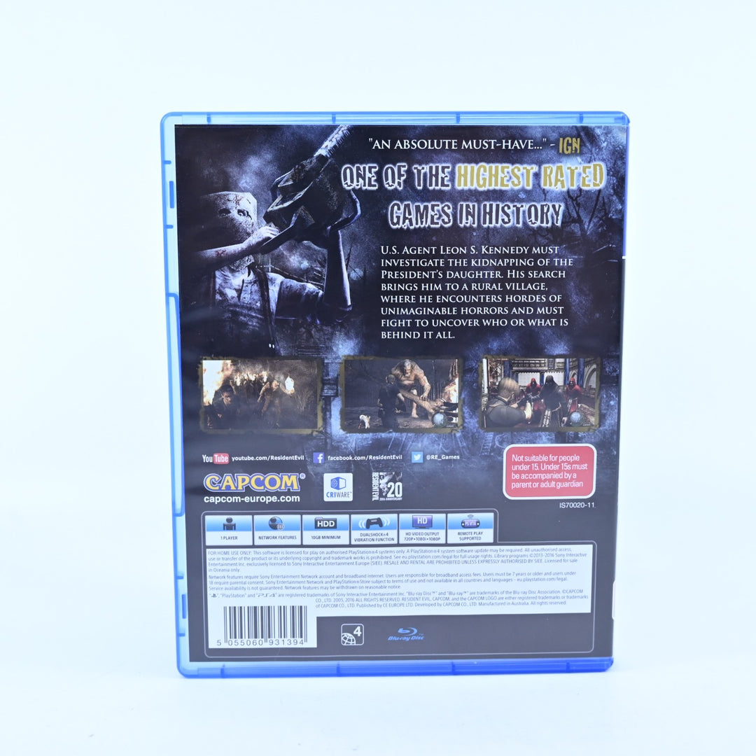 Resident Evil 4 - 2005 HD Remaster - Sony Playstation 4 / PS4 Game - MINT DISC!