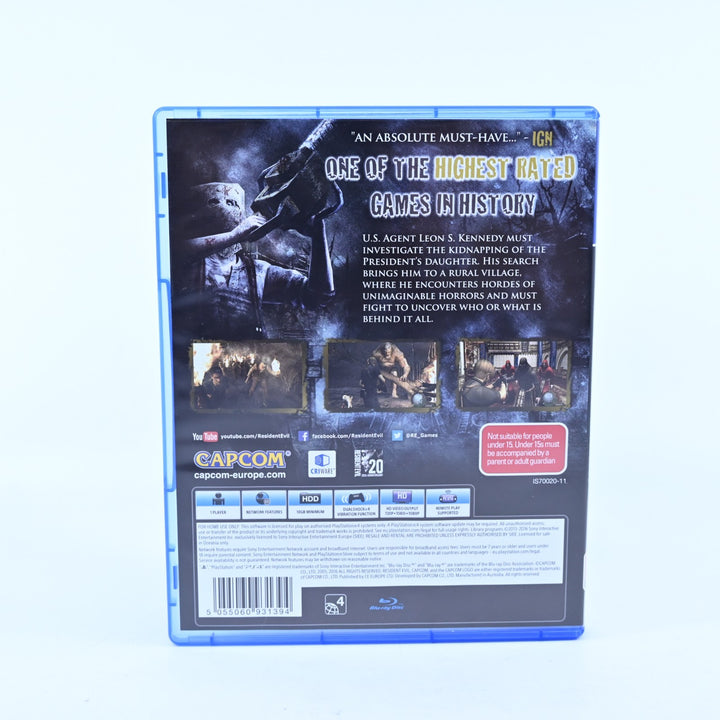 Resident Evil 4 - 2005 HD Remaster - Sony Playstation 4 / PS4 Game - MINT DISC!