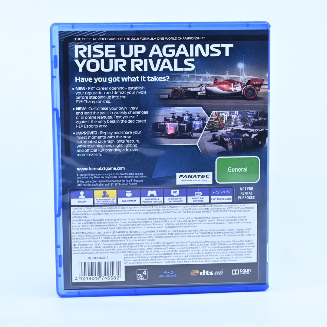 F1 2019 The Official Videogame - Sony Playstation 4 / PS4 Game - FREE POST!