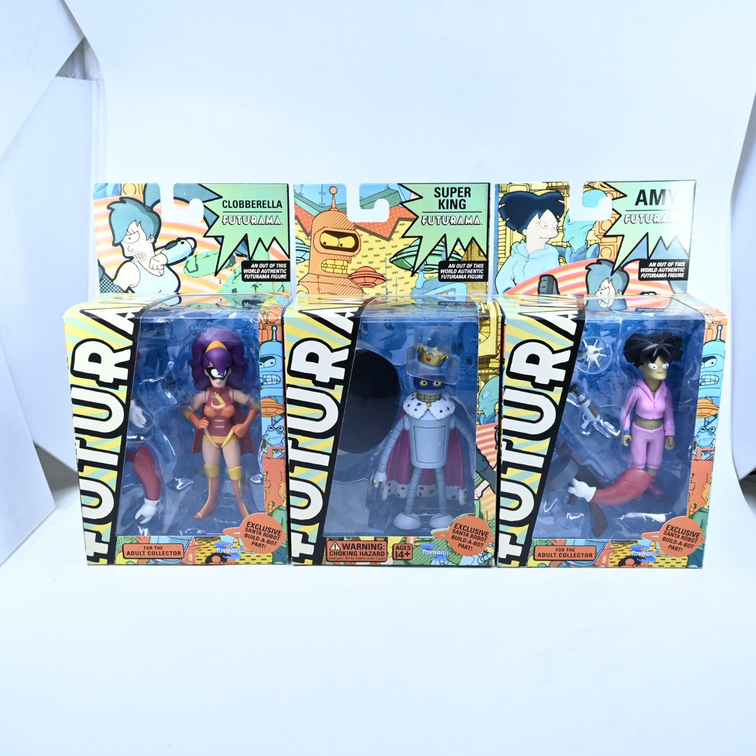 SEALED! Futurama Build-A-Bot - Santa Robot - Complete Toynami Figure Set - 2008
