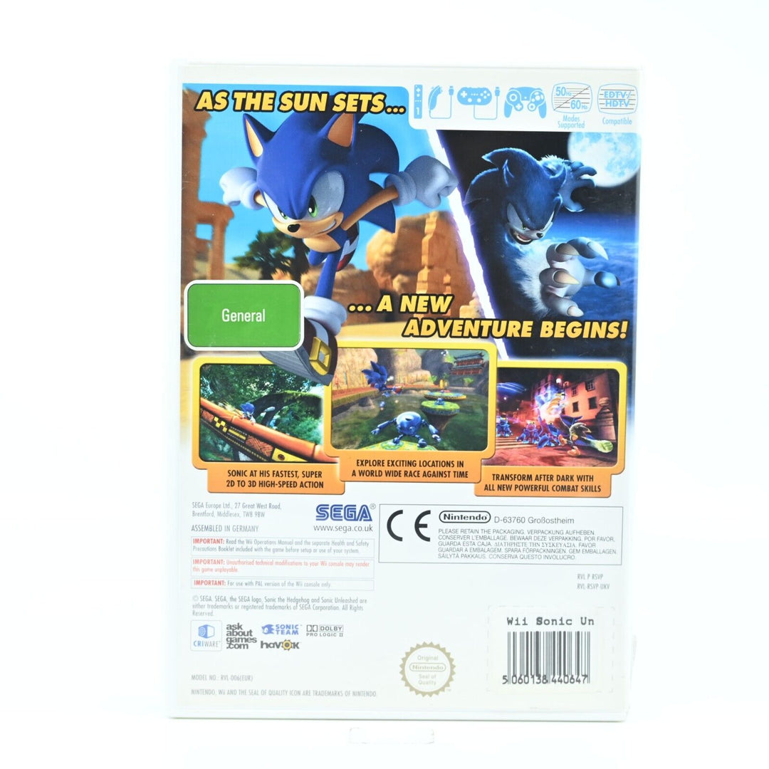 Sonic Unleashed - Nintendo Wii Game - PAL - FREE POST!