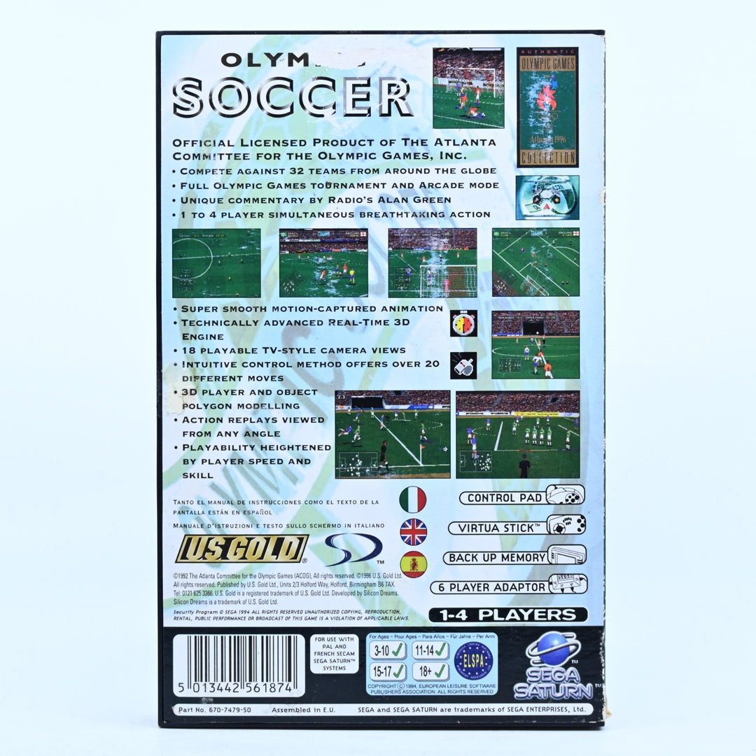 Olympic Soccer - Sega Saturn Game + Manual - PAL - MINT DISC!