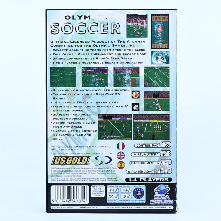 Olympic Soccer - Sega Saturn Game + Manual - PAL - MINT DISC!