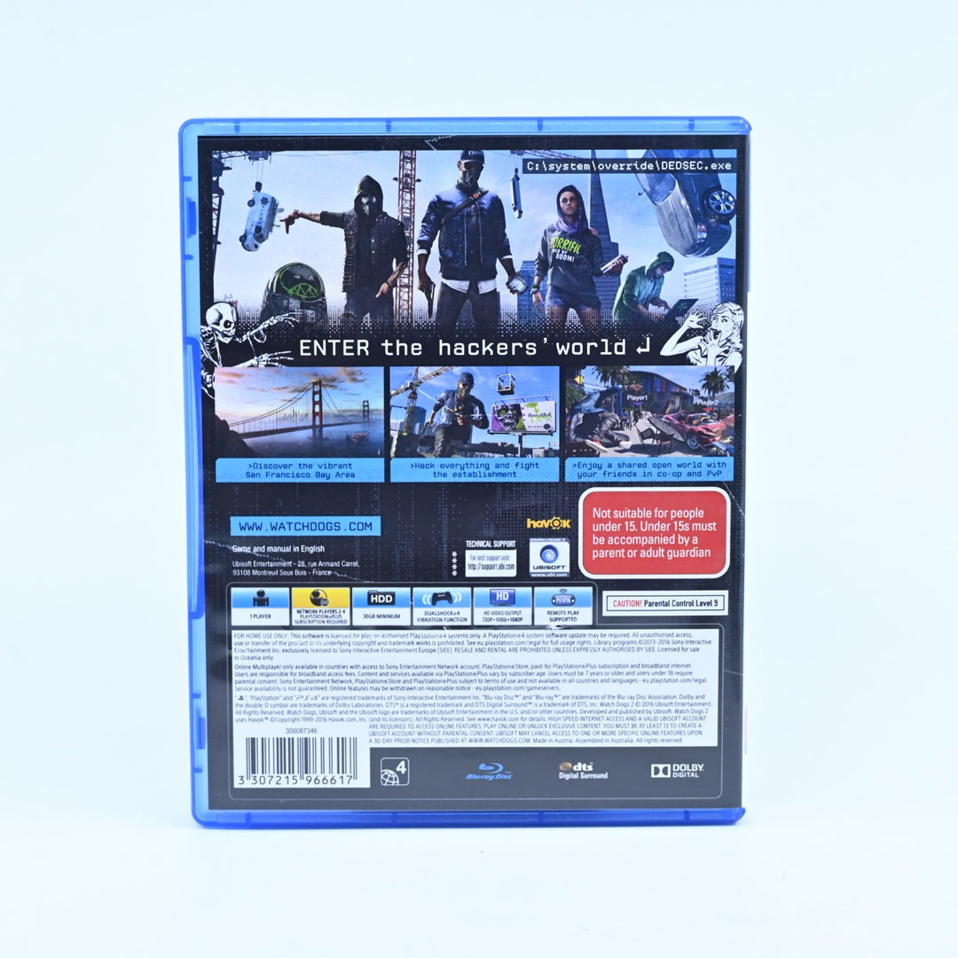 Watch Dogs 2 - Sony Playstation 4 / PS4 Game - FREE POST!