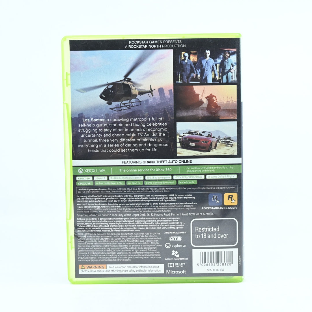 Grand Theft Auto V 5 - Xbox 360 Game + Manual + Map- PAL - FREE POST